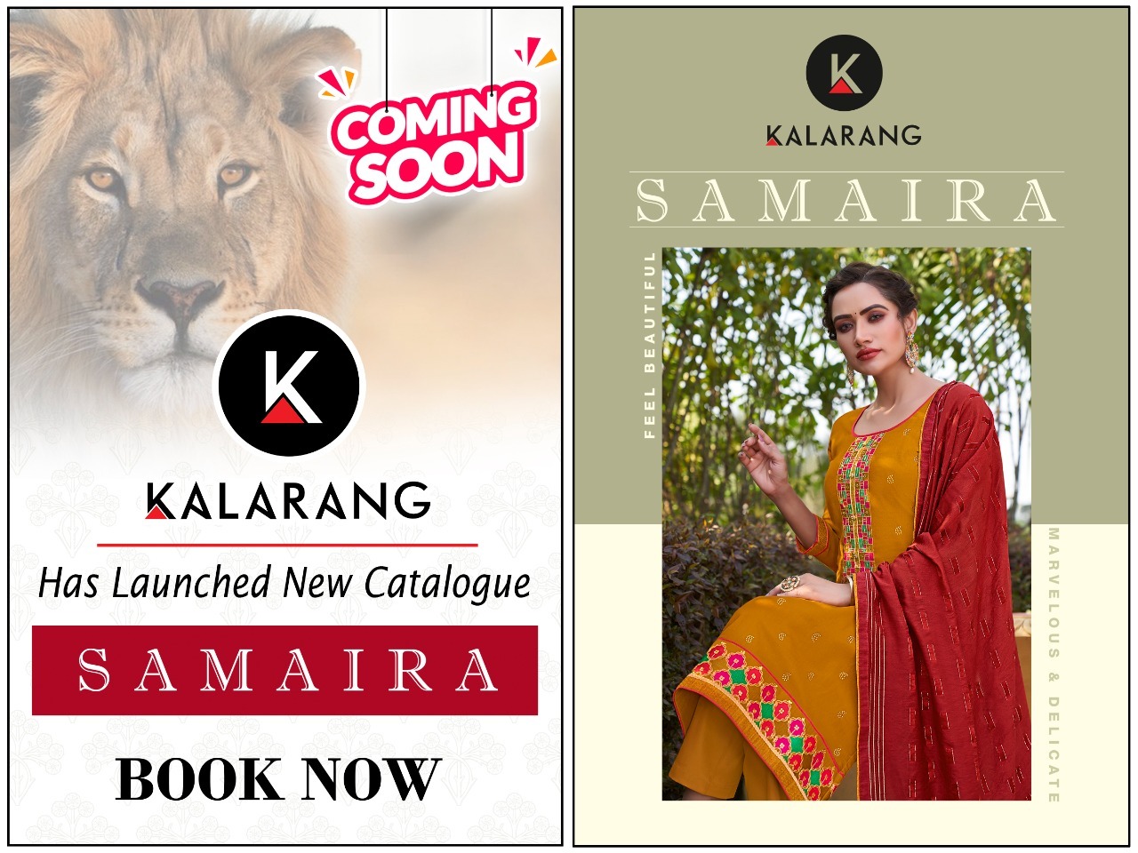 kalarang samaira jam silk cotton innovative look salwar suit catalog