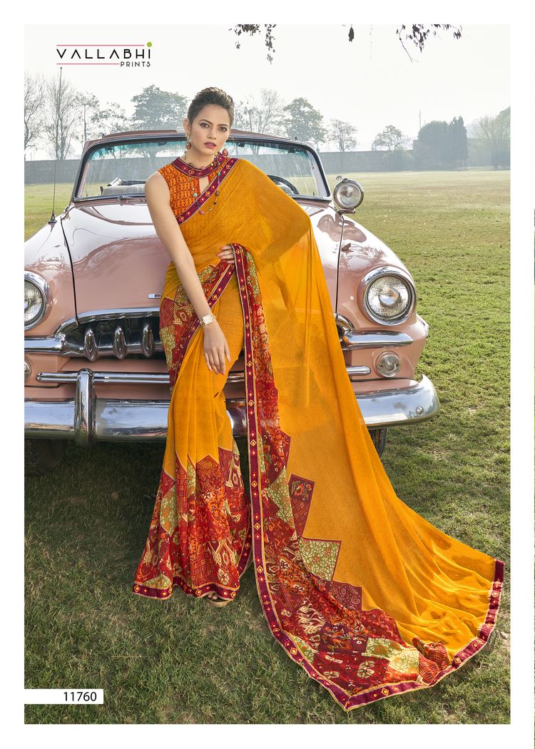 vallabhi prints gulaal georgette gorgeous look saree catalog