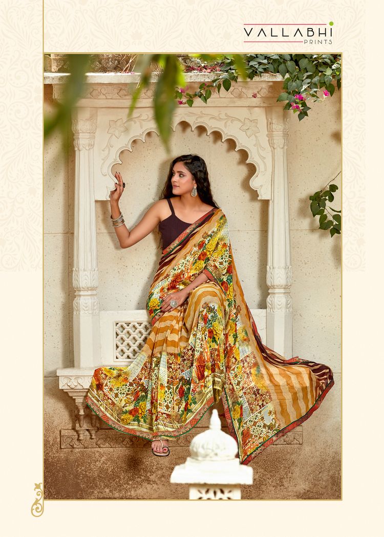 vallabhi prints  weightless regal print saree catalog