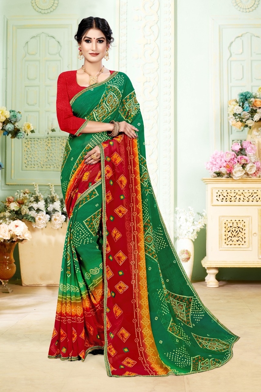 bansi patang chiffon gorgeous look saree catalog