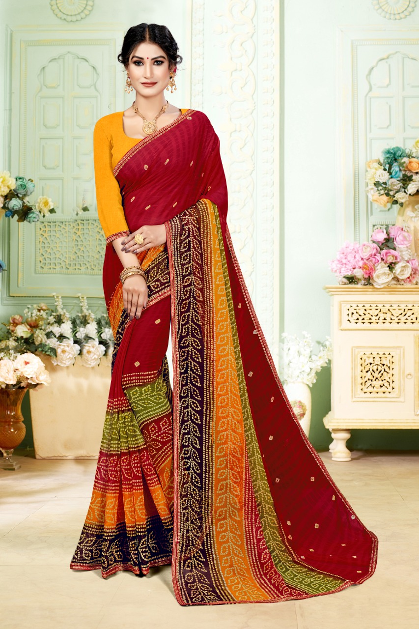 bansi patang chiffon gorgeous look saree catalog