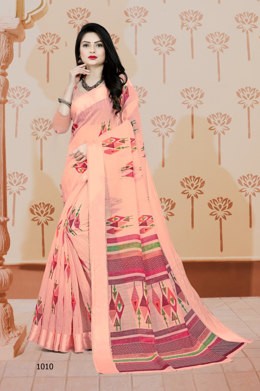 bansi sonakshi linen elegant saree catalog