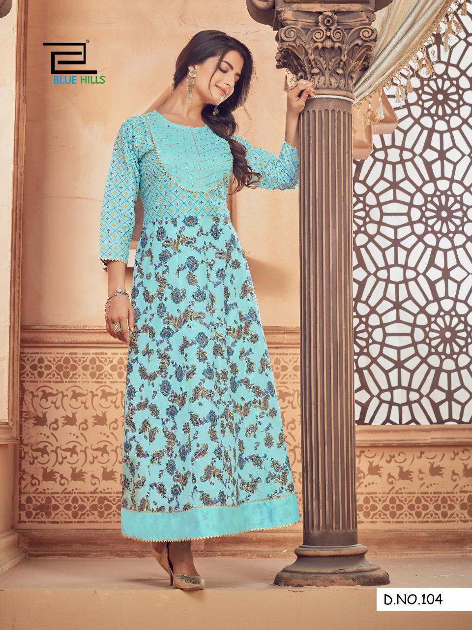 Blue hills ada vol 1 camric exclusive print anarkali kurti catalog