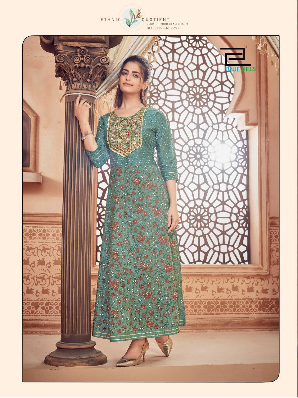 Blue hills ada vol 1 camric exclusive print anarkali kurti catalog