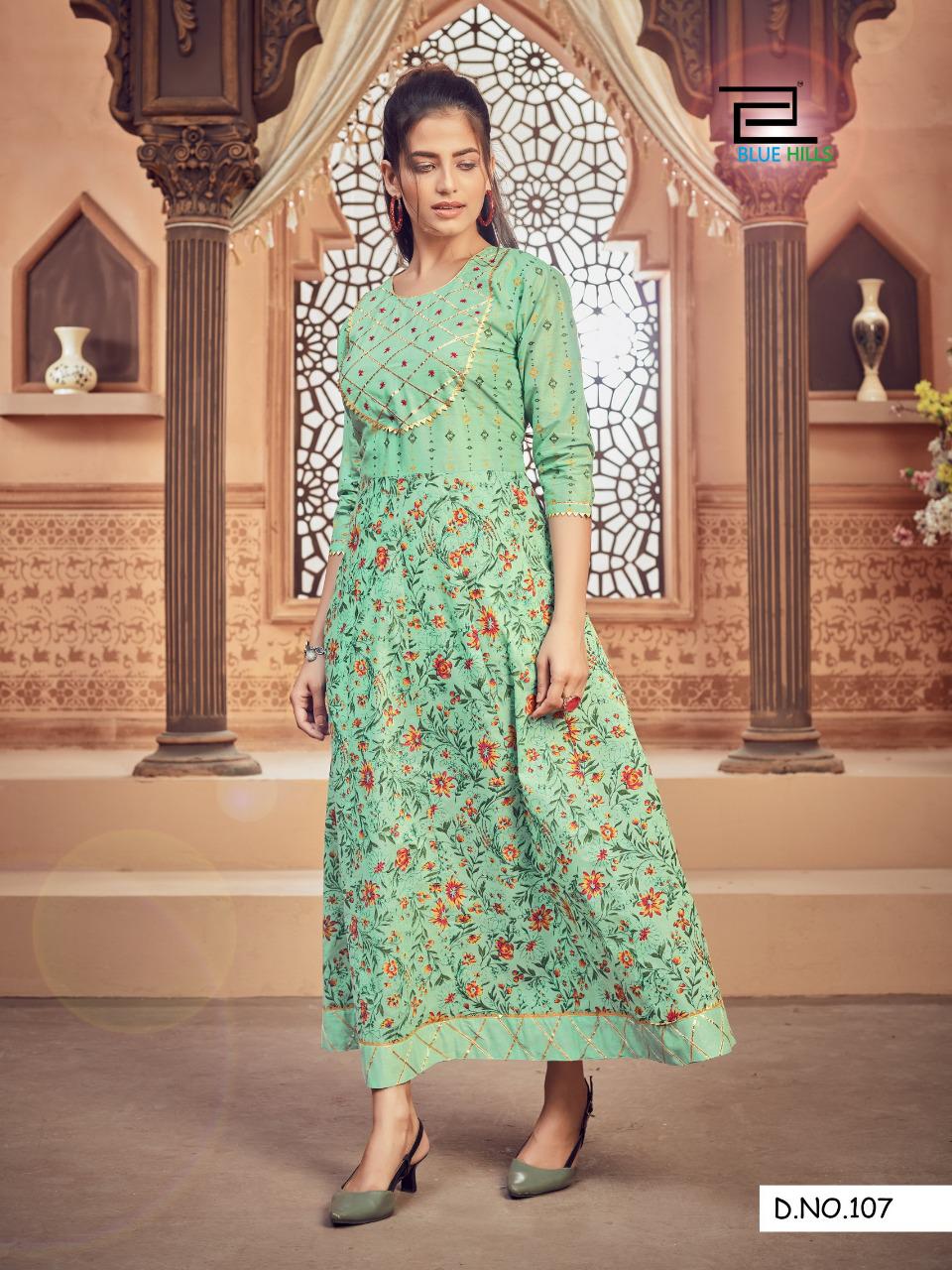 Blue hills ada vol 1 camric exclusive print anarkali kurti catalog