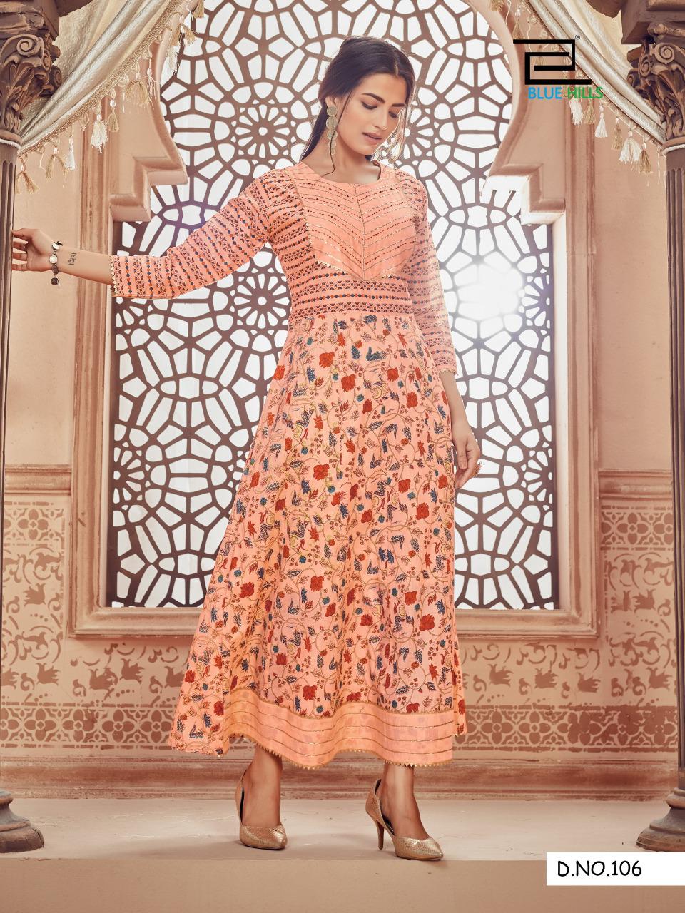 Blue hills ada vol 1 camric exclusive print anarkali kurti catalog