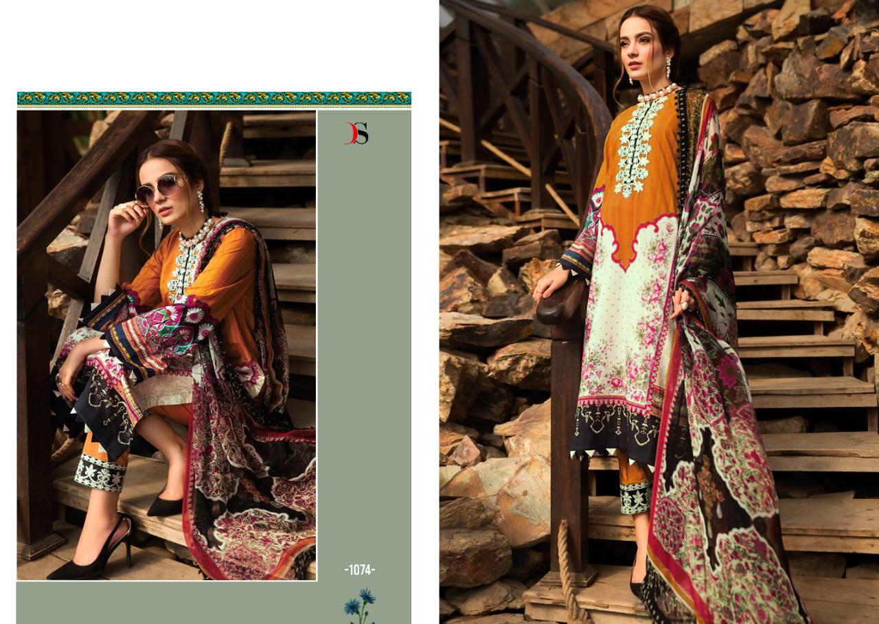 deepsy suit firdous 12 cotton catchy look salwar suit with chiffon dupatta catalog