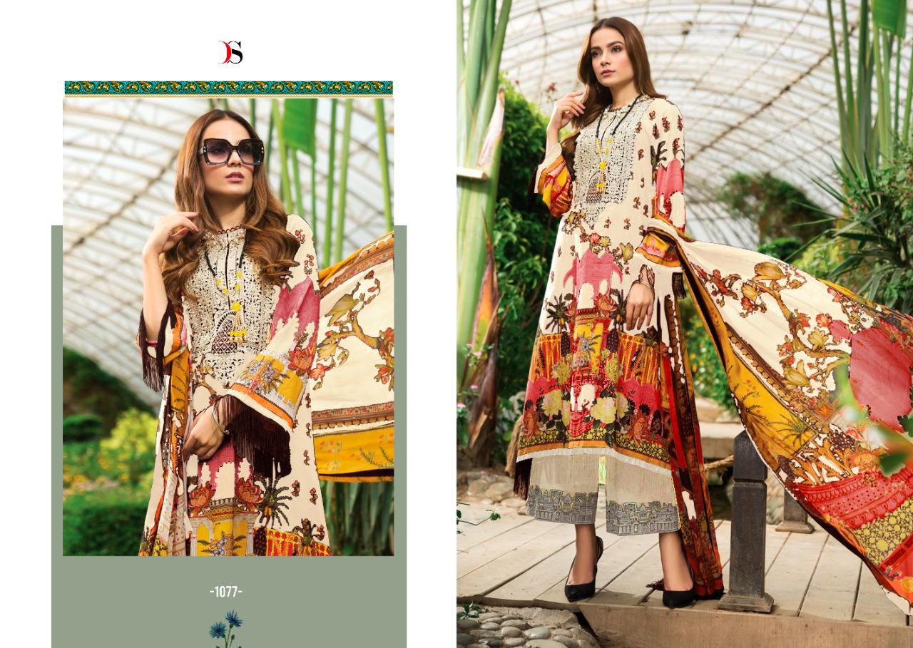 deepsy suit firdous 12 cotton catchy look salwar suit with chiffon dupatta catalog