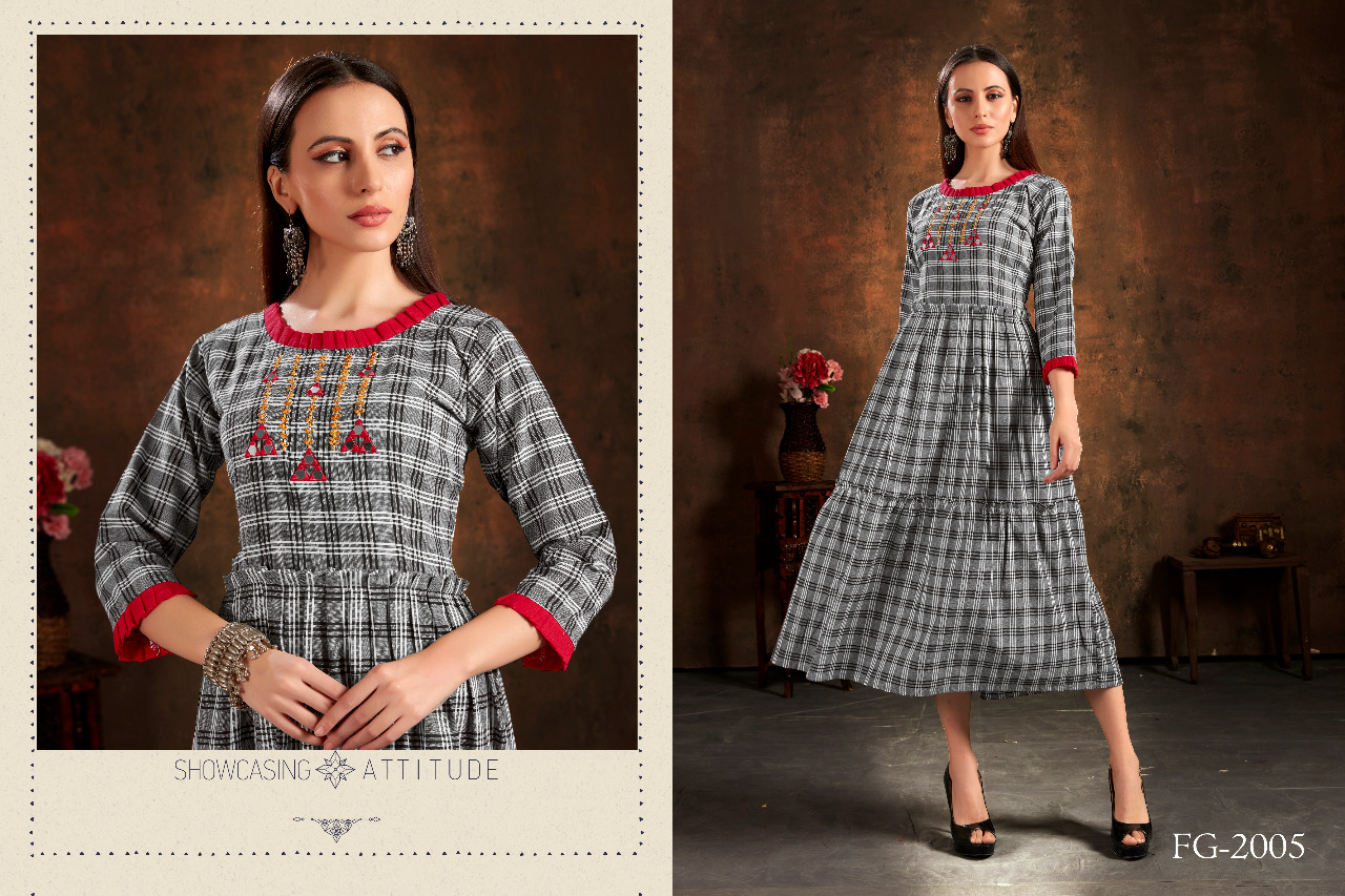 Fashion Galleria unlock vol 1 cotton catchy look frock style kurti catalog