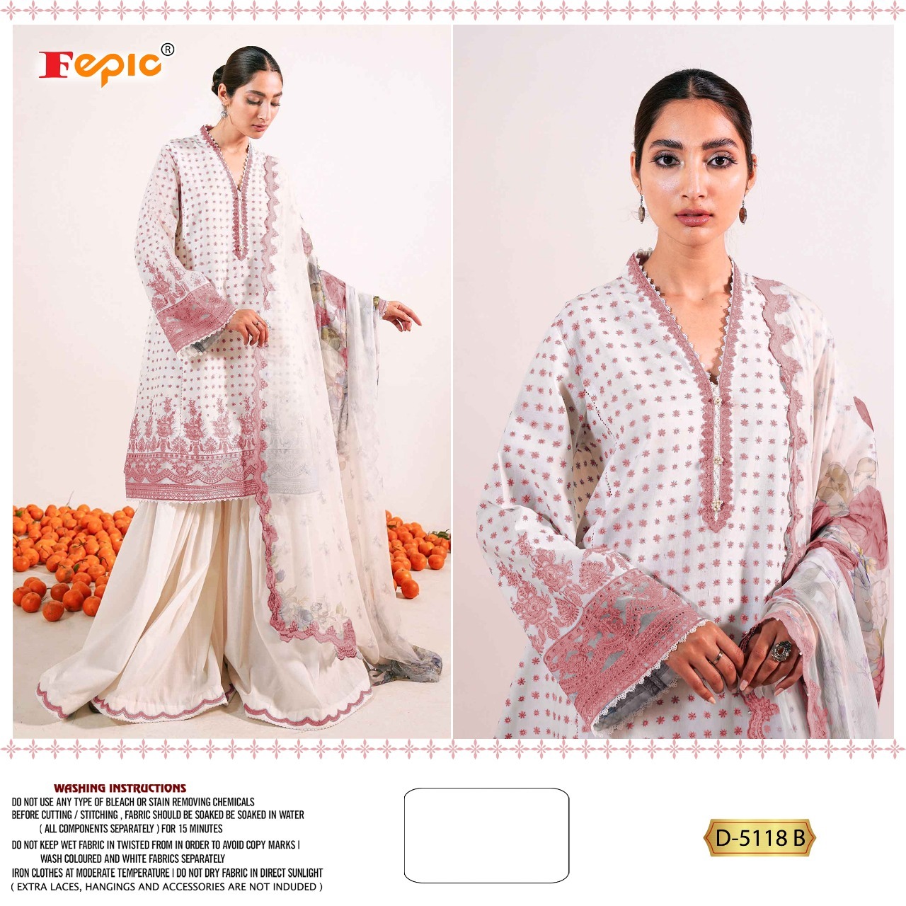 FEPIC Rosemeen 5118 B  Salwar Kameez Pure cotton Singles