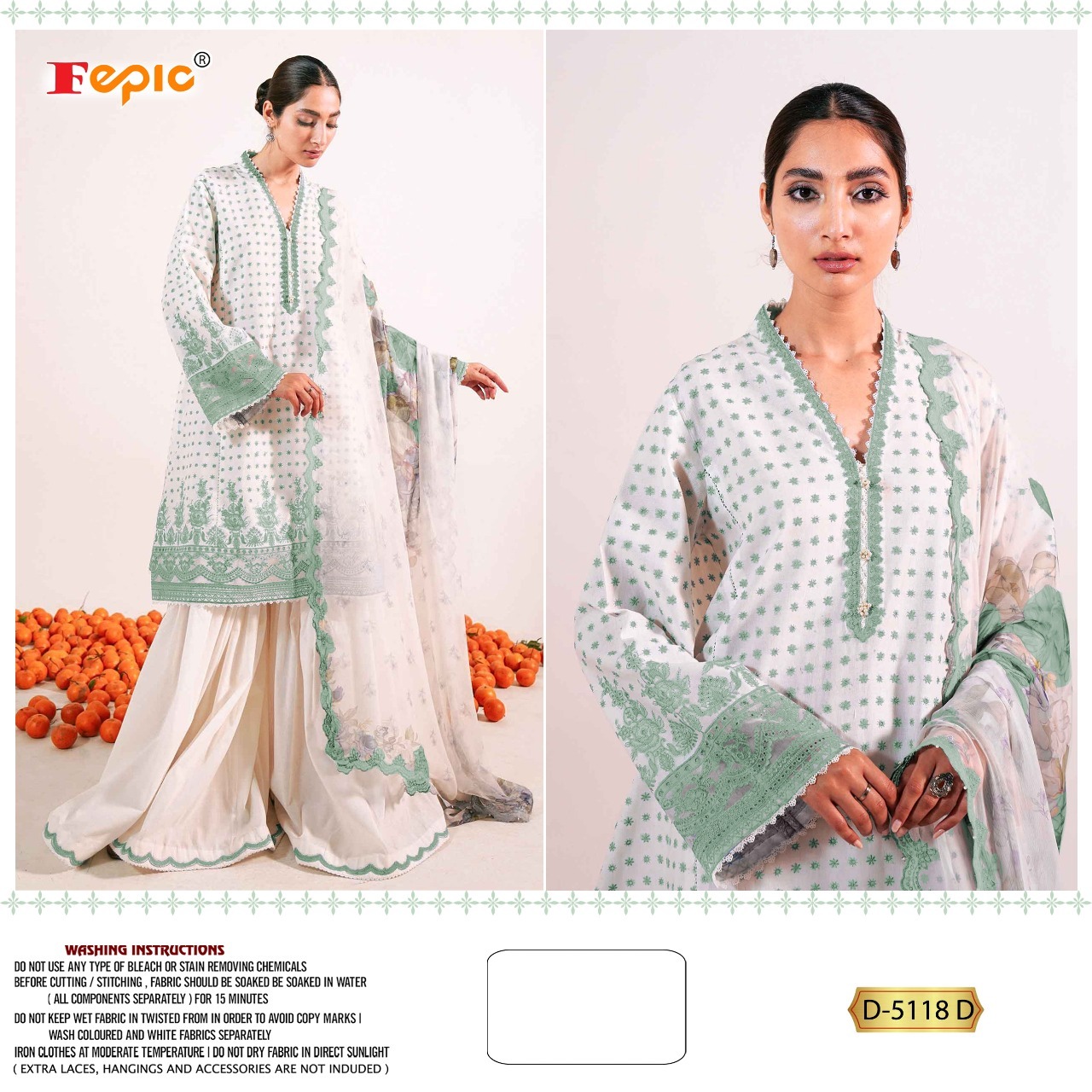 FEPIC Rosemeen  5118 D Salwar Kameez Pure cotton Singles