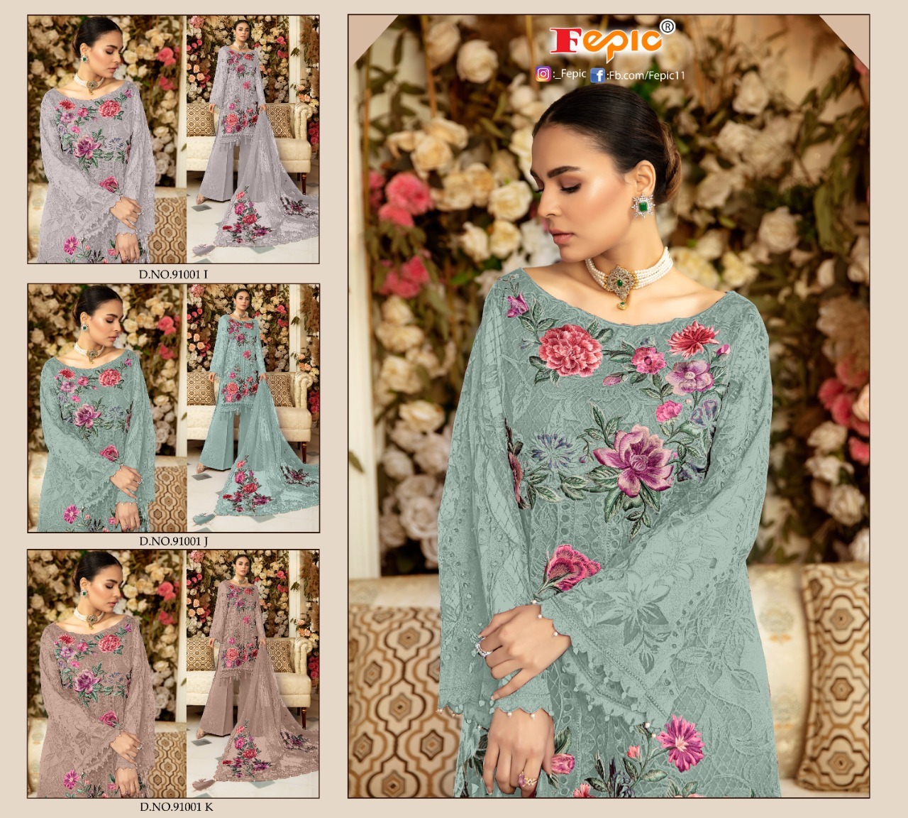 fepic rosemeen 91001 net catchy look salwar suit catalog