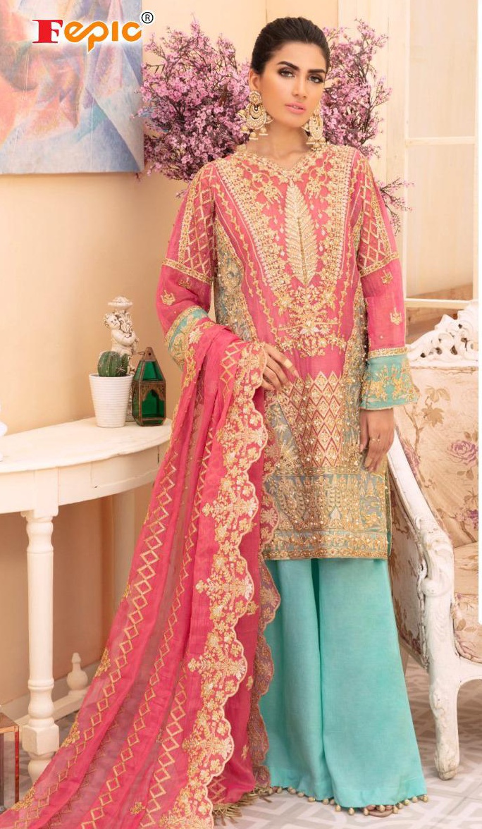 fepic rosemeen d no c 1126 georgette regal look salwar suit single