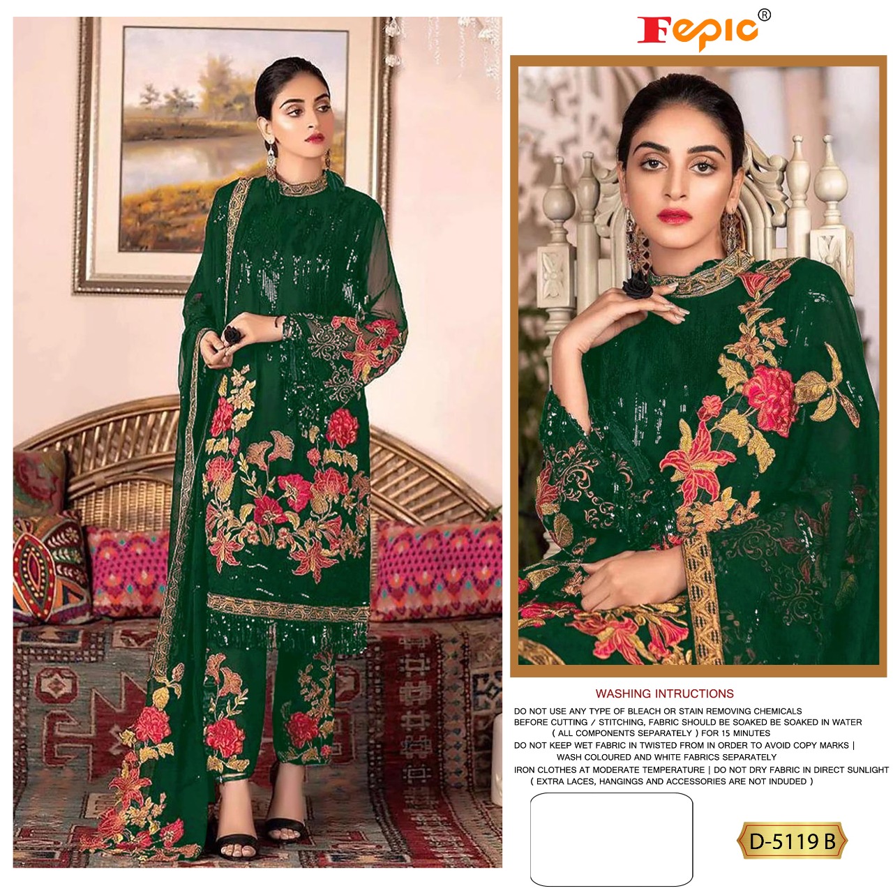 fepic rosemeen d no d 1119 georgette elegant look salwar suit catalog