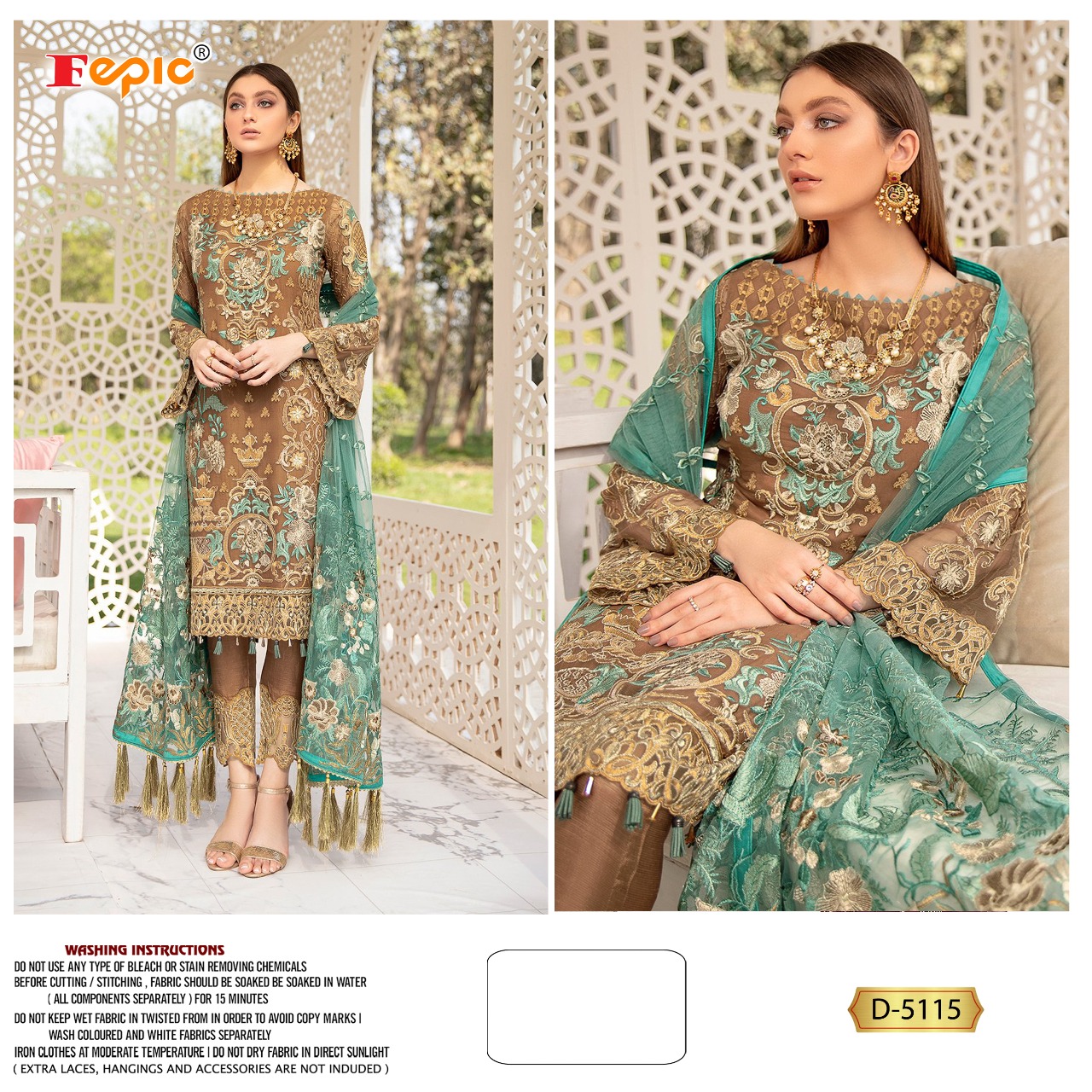 fepic rosemeen d no d 5115 georgette regal look salwar suit single