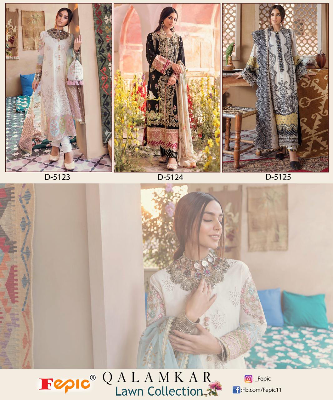 fepic rosemeen qalamkaar lawn collection cotton catchy look salwar suit catalog