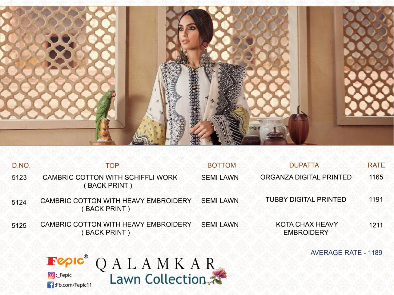 fepic rosemeen qalamkaar lawn collection cotton catchy look salwar suit catalog