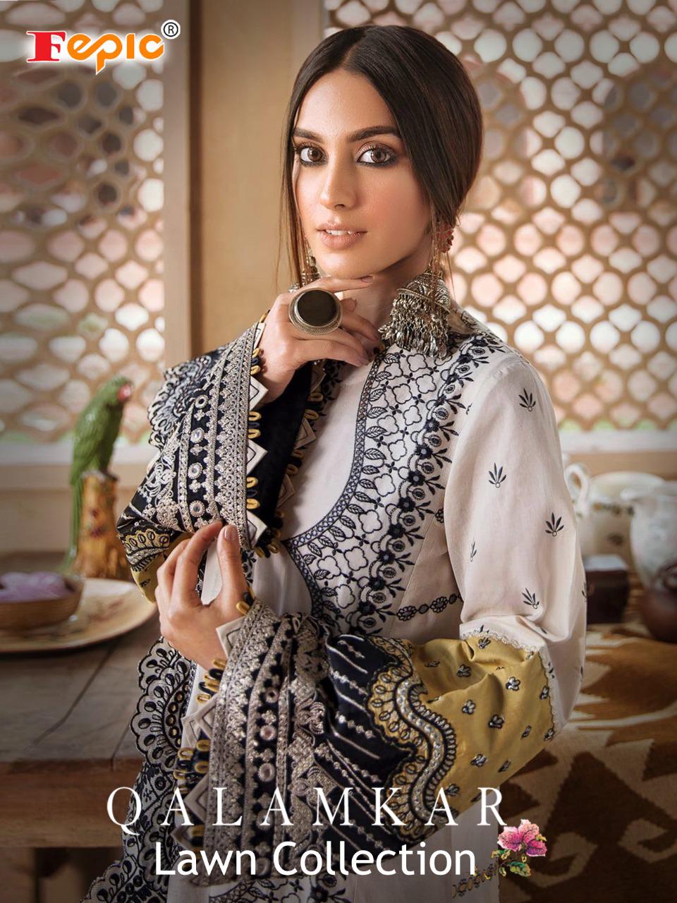 fepic rosemeen qalamkaar lawn collection cotton catchy look salwar suit catalog