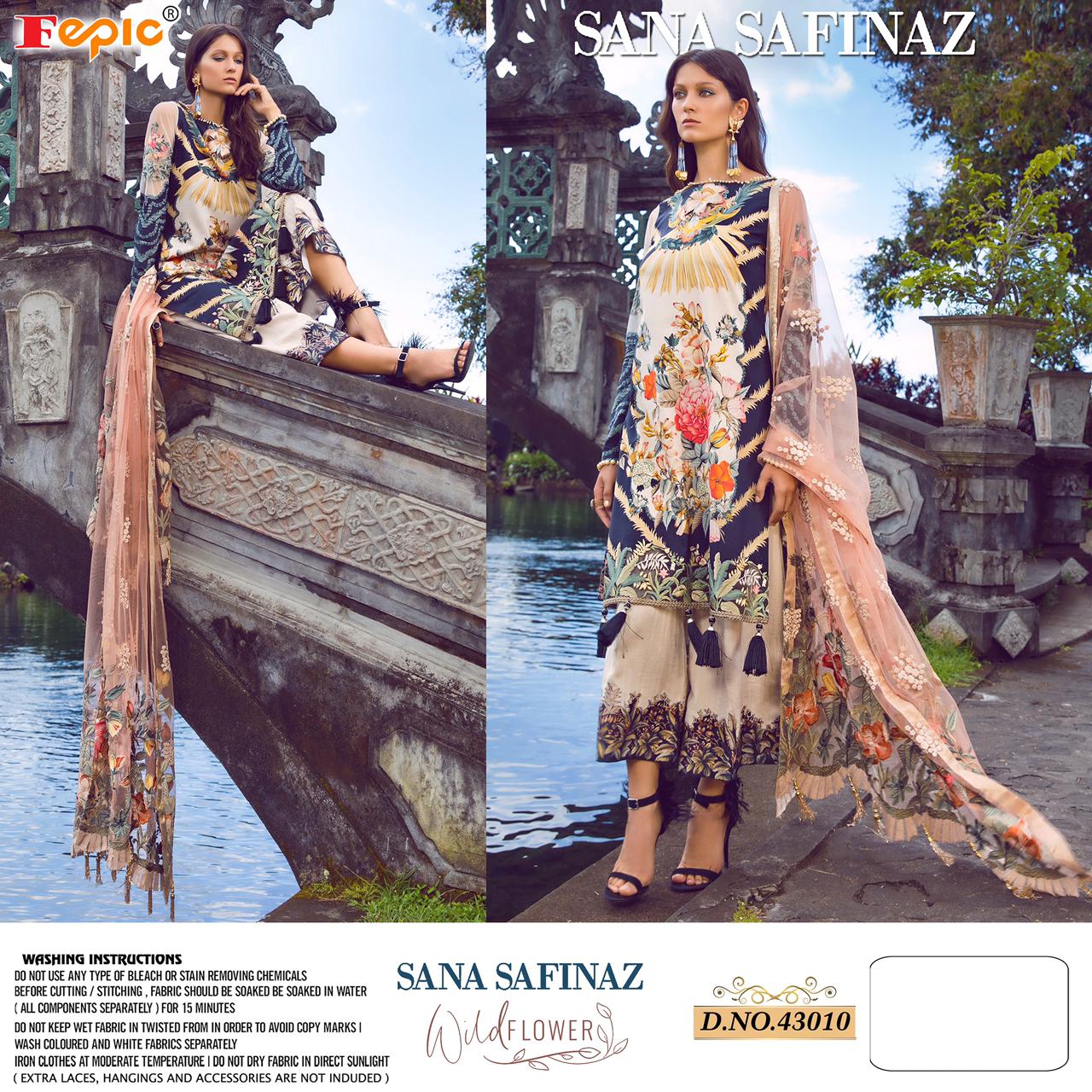 fepic rosemeen sana safinaz wild flower  43010 cambric cotton regal look salwar suit single