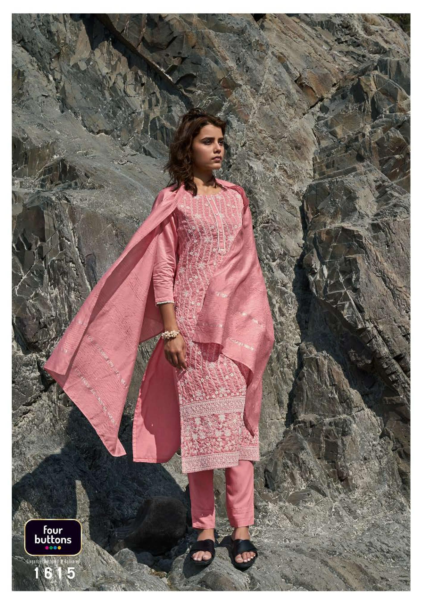 four buttons pearl 3 viscose gorgeous look kurti with bottom dupatta catalog