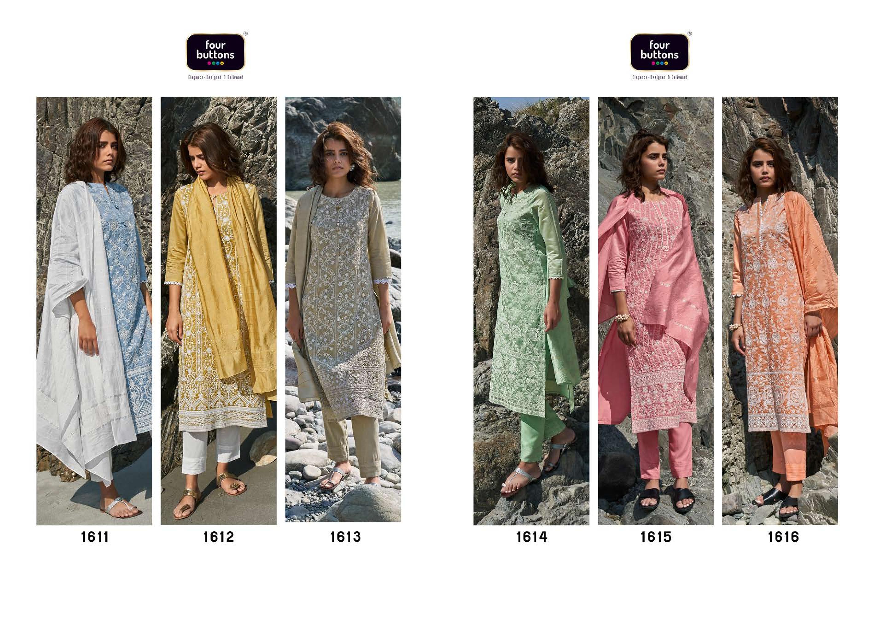 four buttons pearl 3 viscose gorgeous look kurti with bottom dupatta catalog