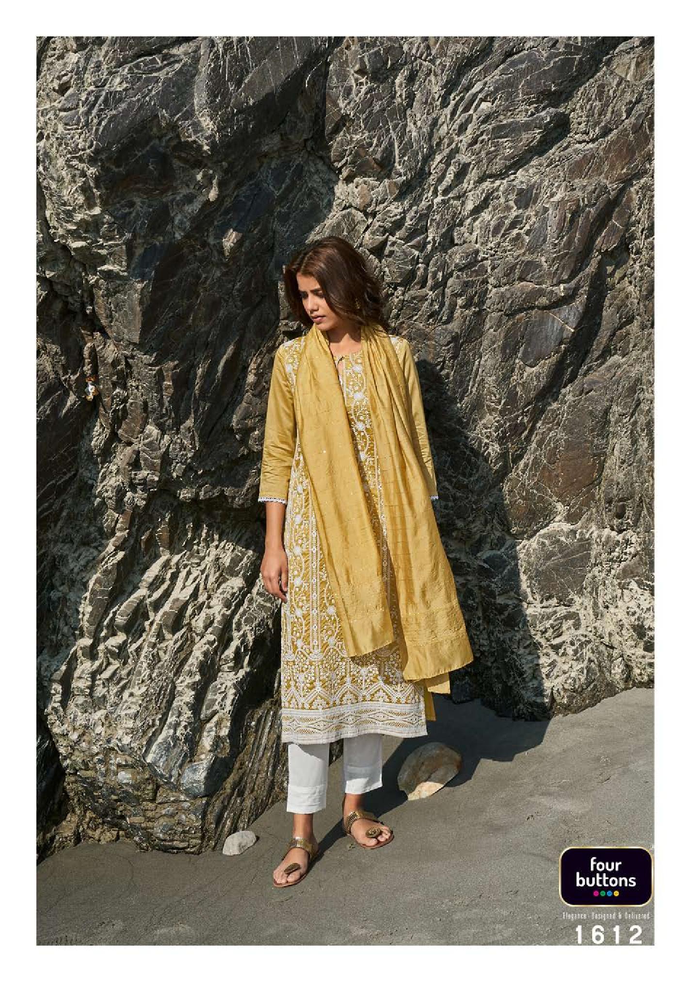 four buttons pearl 3 viscose gorgeous look kurti with bottom dupatta catalog