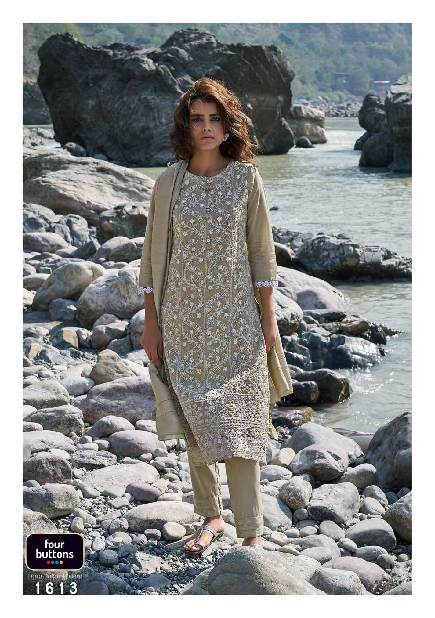 four buttons pearl 3 viscose gorgeous look kurti with bottom dupatta catalog