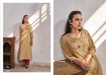 four buttons silver 7 cotton authentic fabric kurti with pant and dupatta catalog