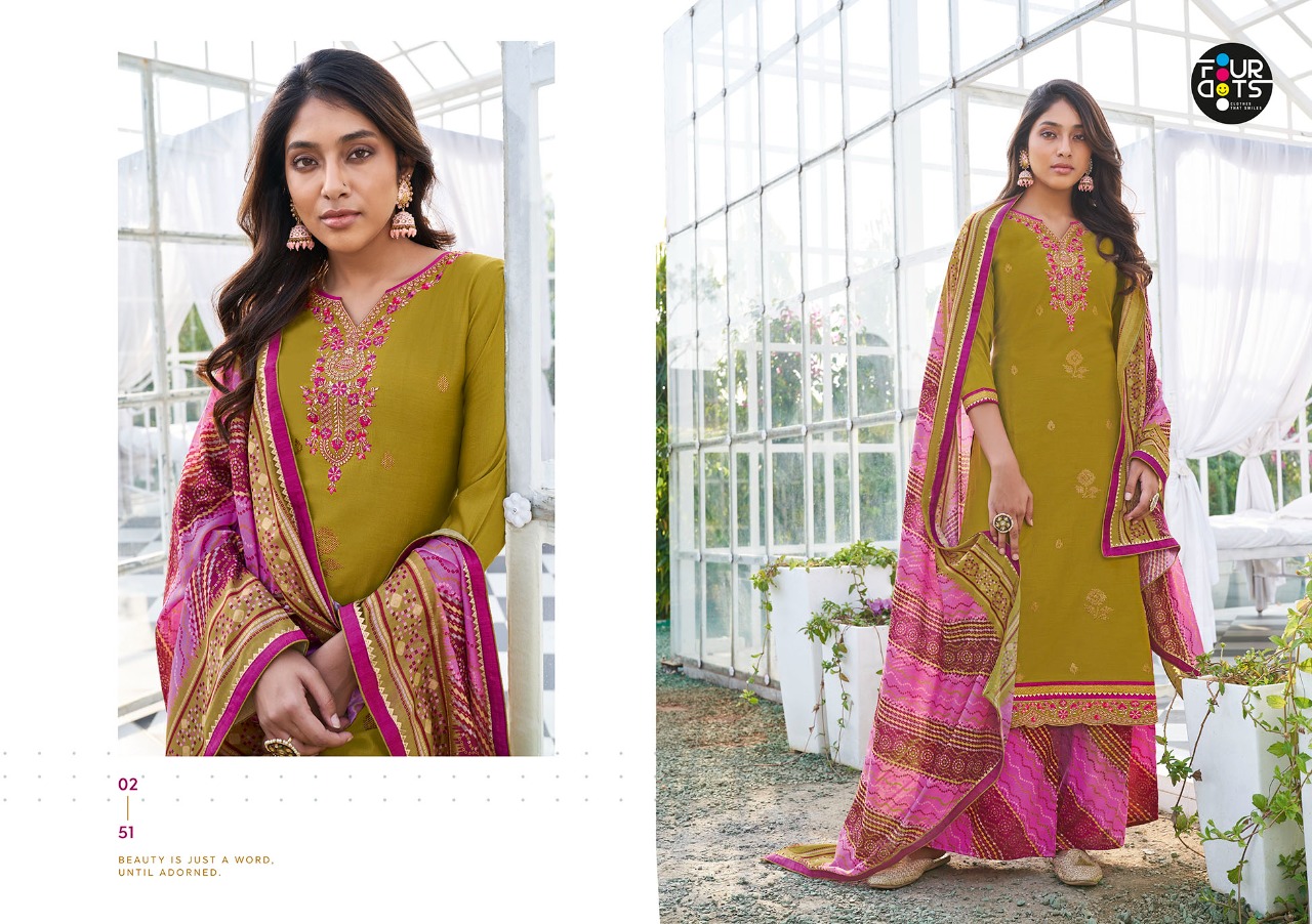 fourdots mannat silk cotton classic trendy look salwar suit catalog