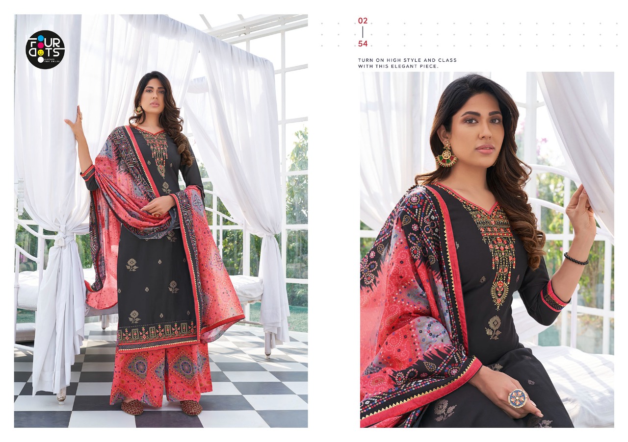 fourdots mannat silk cotton classic trendy look salwar suit catalog