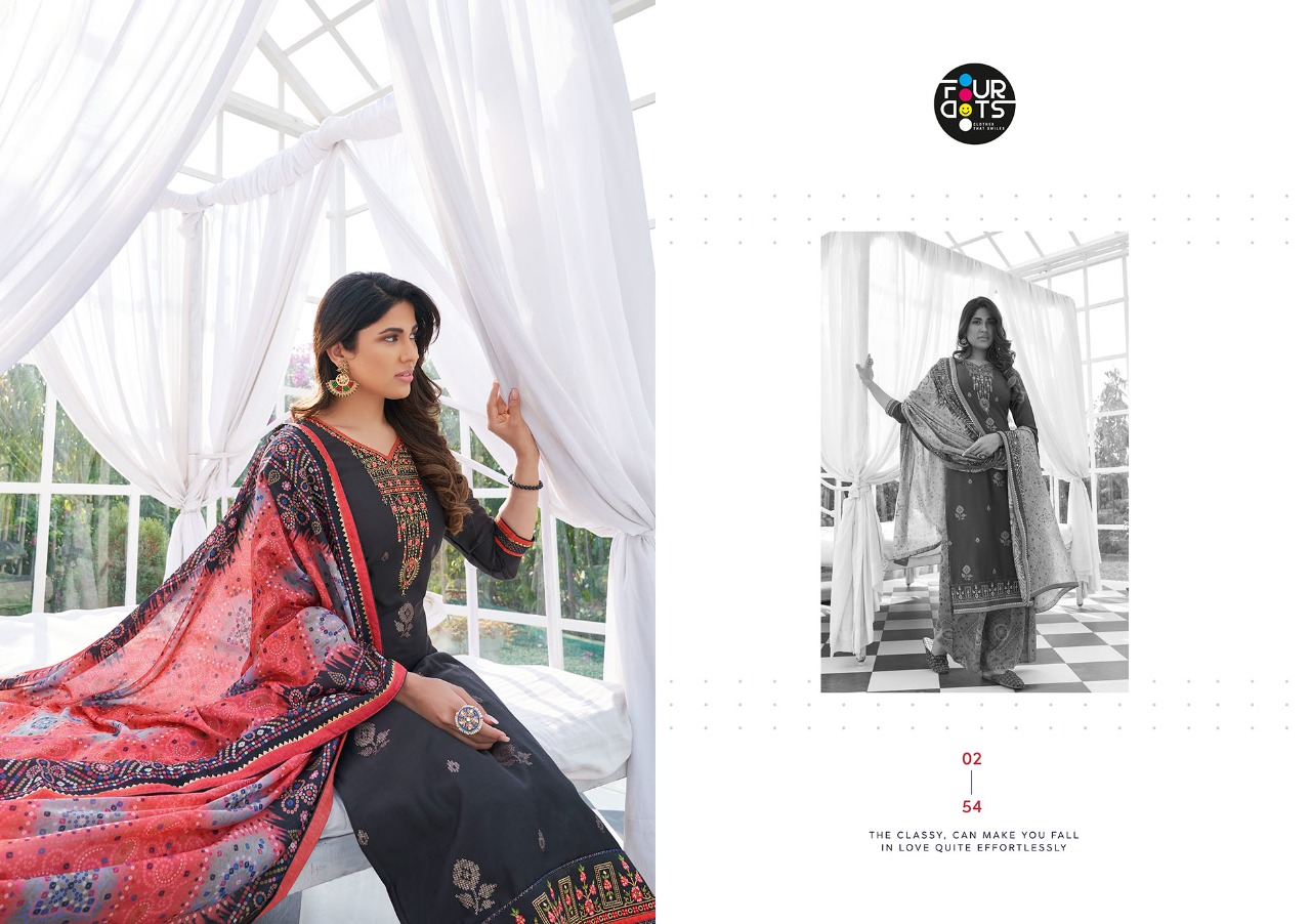 fourdots mannat silk cotton classic trendy look salwar suit catalog