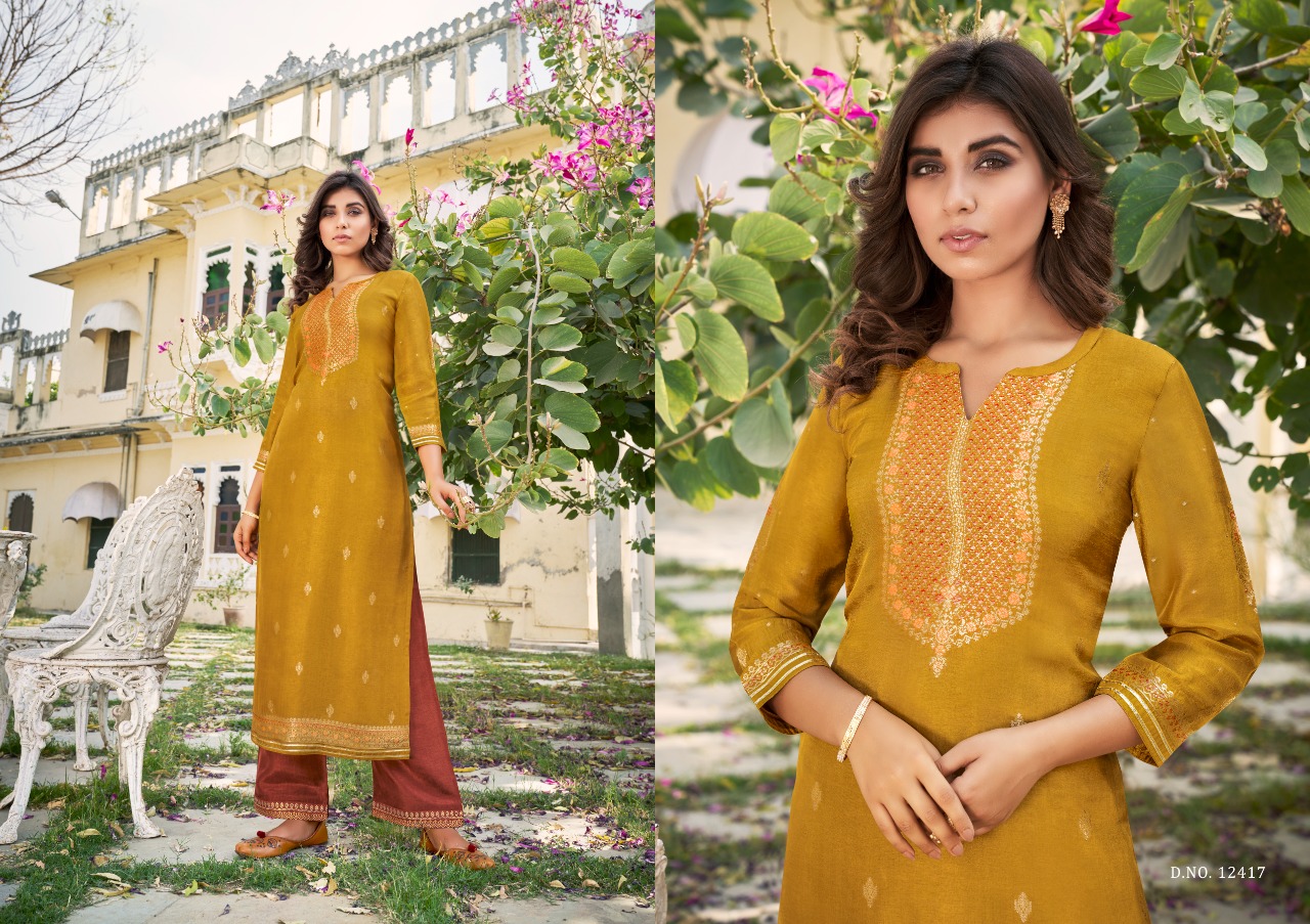 Kalaroop by Kajree armani viscose innovative look kurti with pant catalog