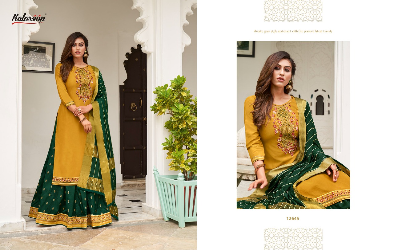 Kalaroop by Kajree carnival vol 2 silk catchy look top lehenga with dupatta catalog