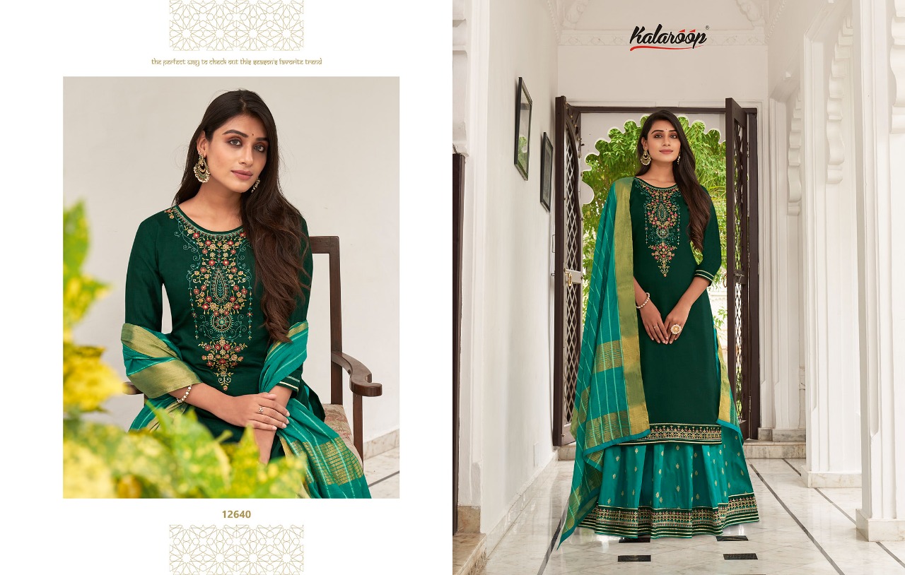 Kalaroop by Kajree carnival vol 2 silk catchy look top lehenga with dupatta catalog