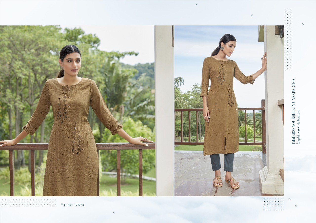 Kalaroop by Kajree pears rayon innovative look kurti  catalog