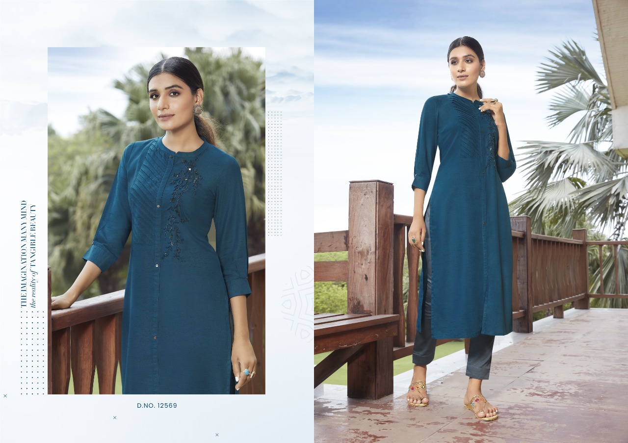 Kalaroop by Kajree pears rayon innovative look kurti  catalog