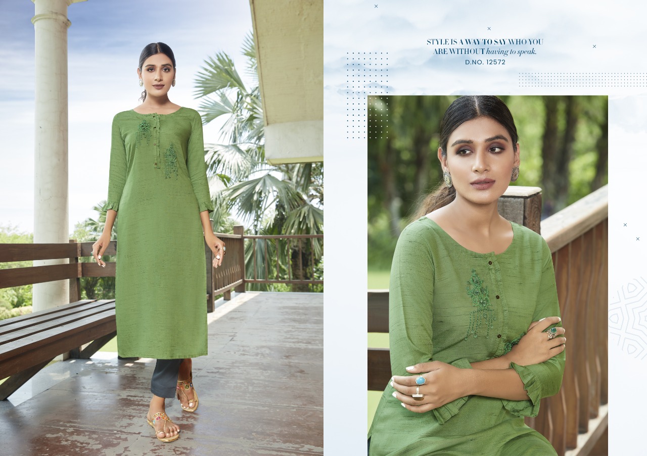 Kalaroop by Kajree pears rayon innovative look kurti  catalog