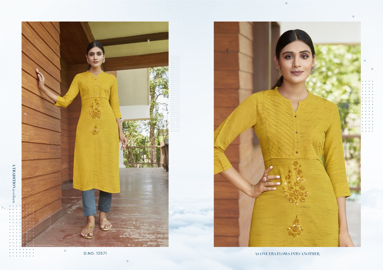 Kalaroop by Kajree pears rayon innovative look kurti  catalog