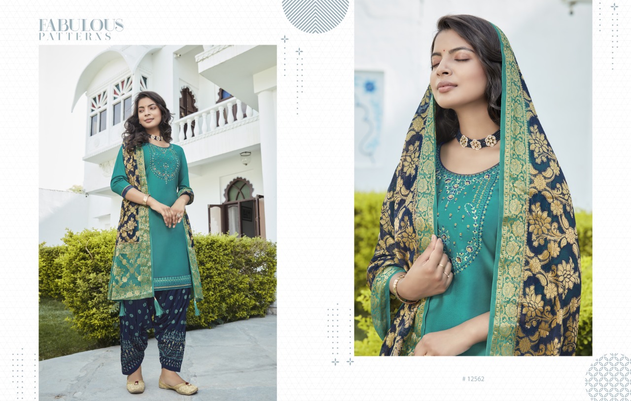 Kalaroop by Kajree Suvarna by Patiyala Vol 5 jam silk elegant style patiyala kurti with dupatta catalog