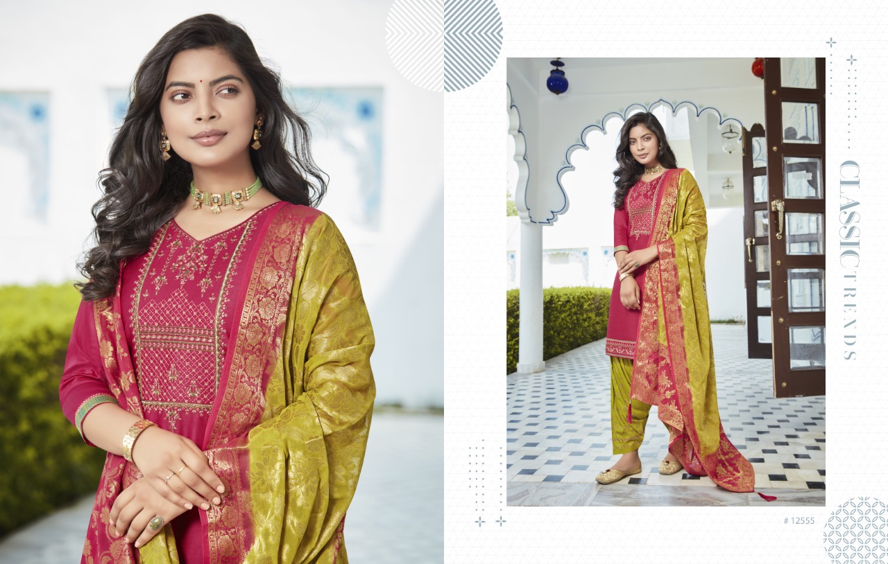 Kalaroop by Kajree Suvarna by Patiyala Vol 5 jam silk elegant style patiyala kurti with dupatta catalog