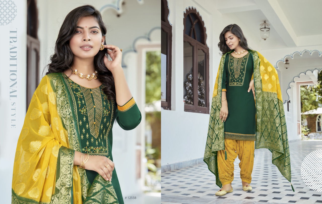 Kalaroop by Kajree Suvarna by Patiyala Vol 5 jam silk elegant style patiyala kurti with dupatta catalog