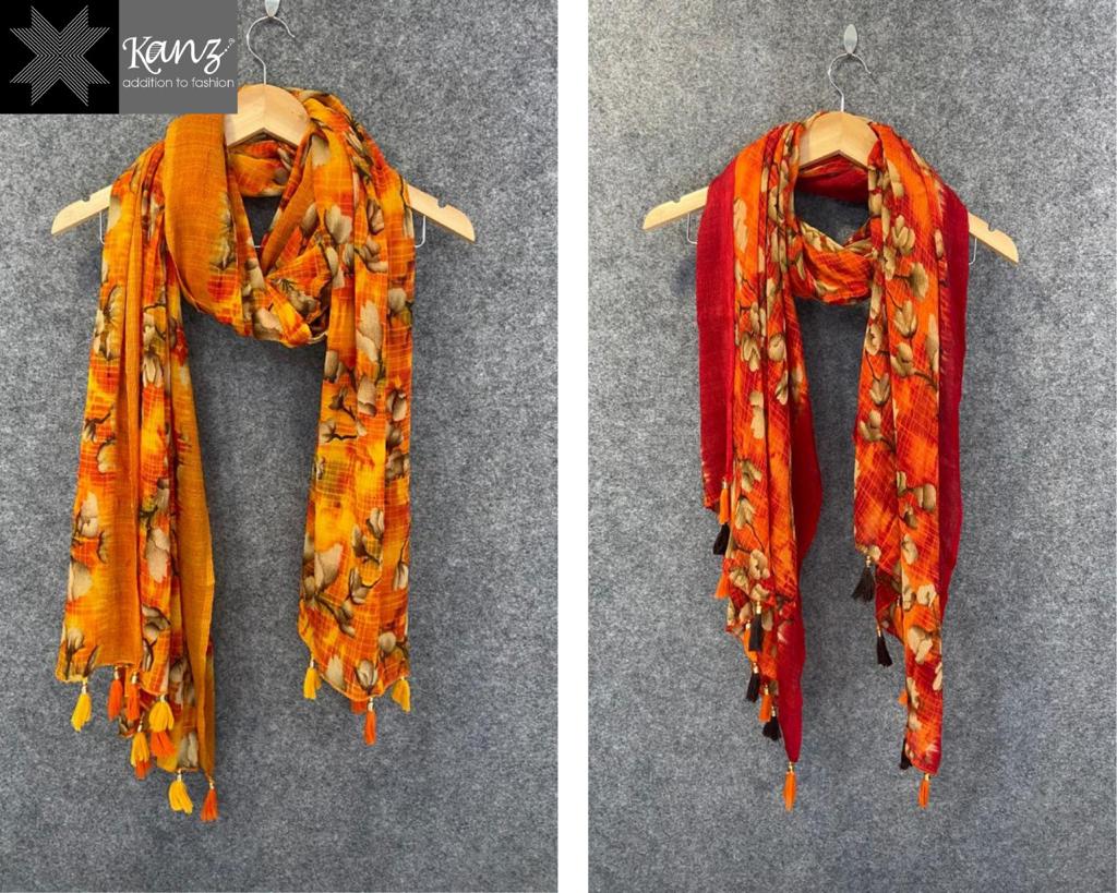 kanz scarf bandhej printed stole catalog