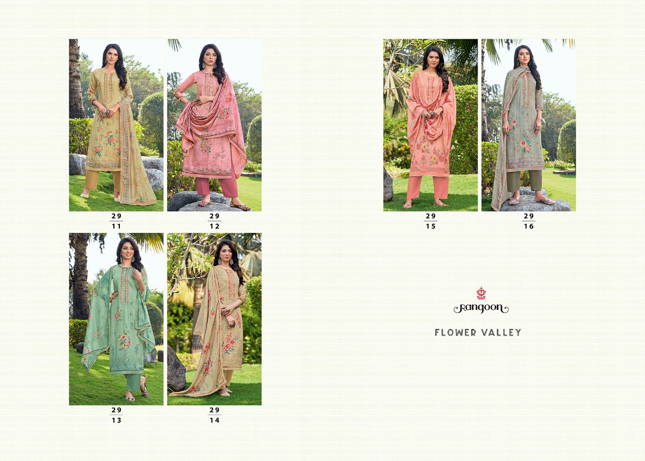 Kessi rangoon flower valley muslin decent look kurti bottom with dupatta catalog