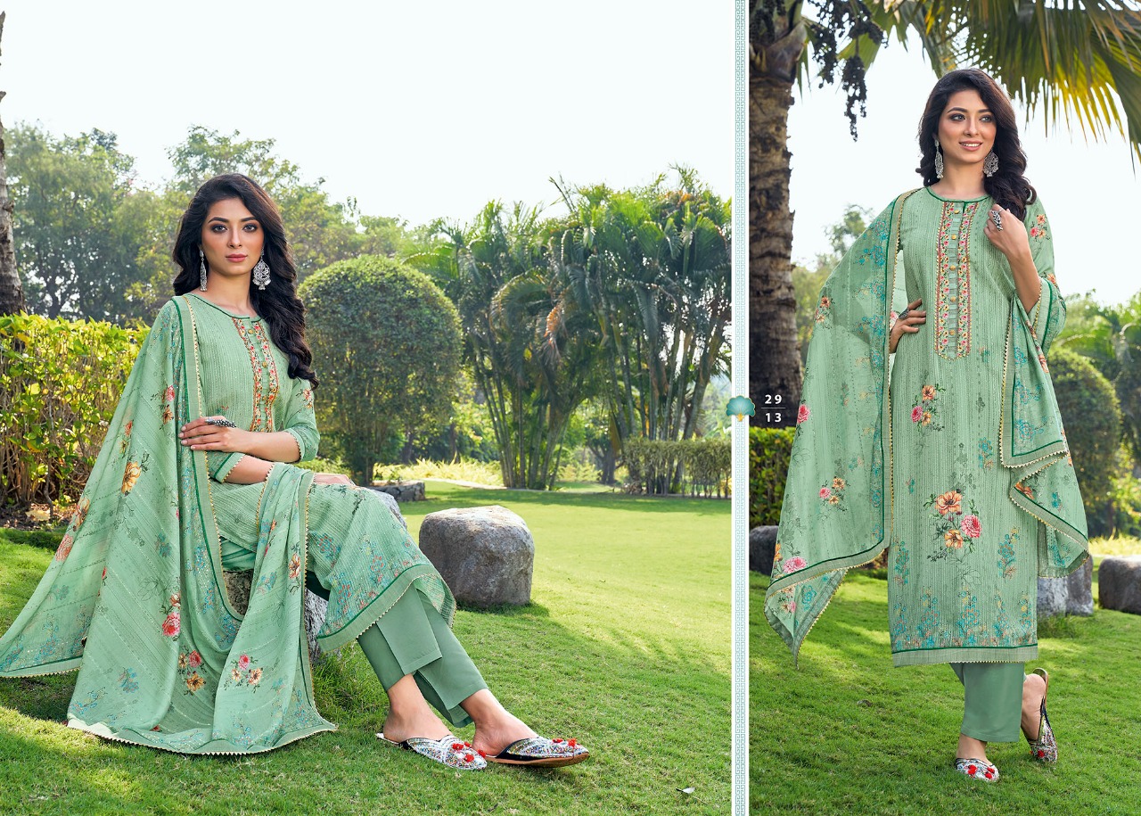 Kessi rangoon flower valley muslin decent look kurti bottom with dupatta catalog