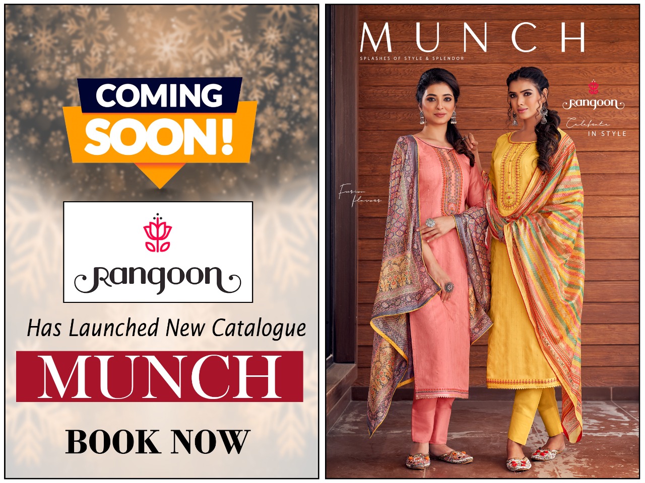 kessi rangoon munch muslin elegant look kurti  bottom and dupatta catalog