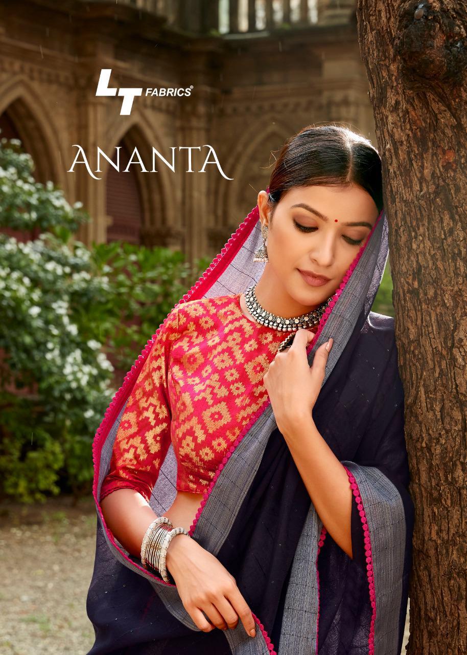 lt fashion ananta Linen Silk graceful look saree catalog