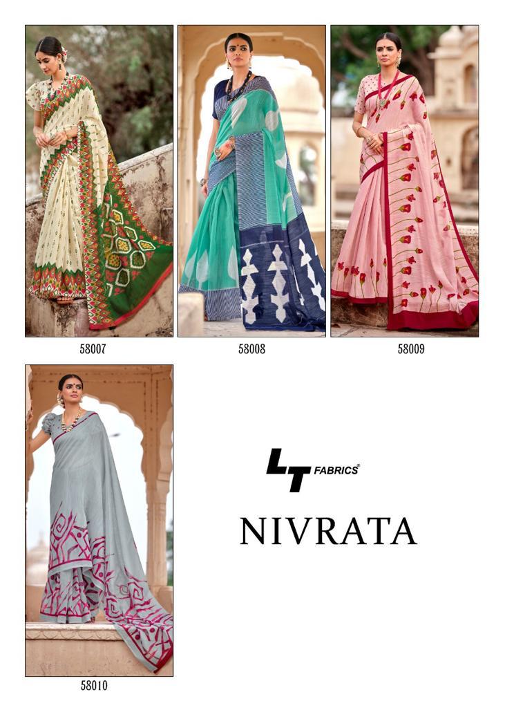 lt fashion nirvata cotton exclusive print saree catalog