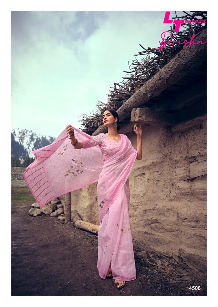 lt fashion prisha organza Silk graceful look saree catalog