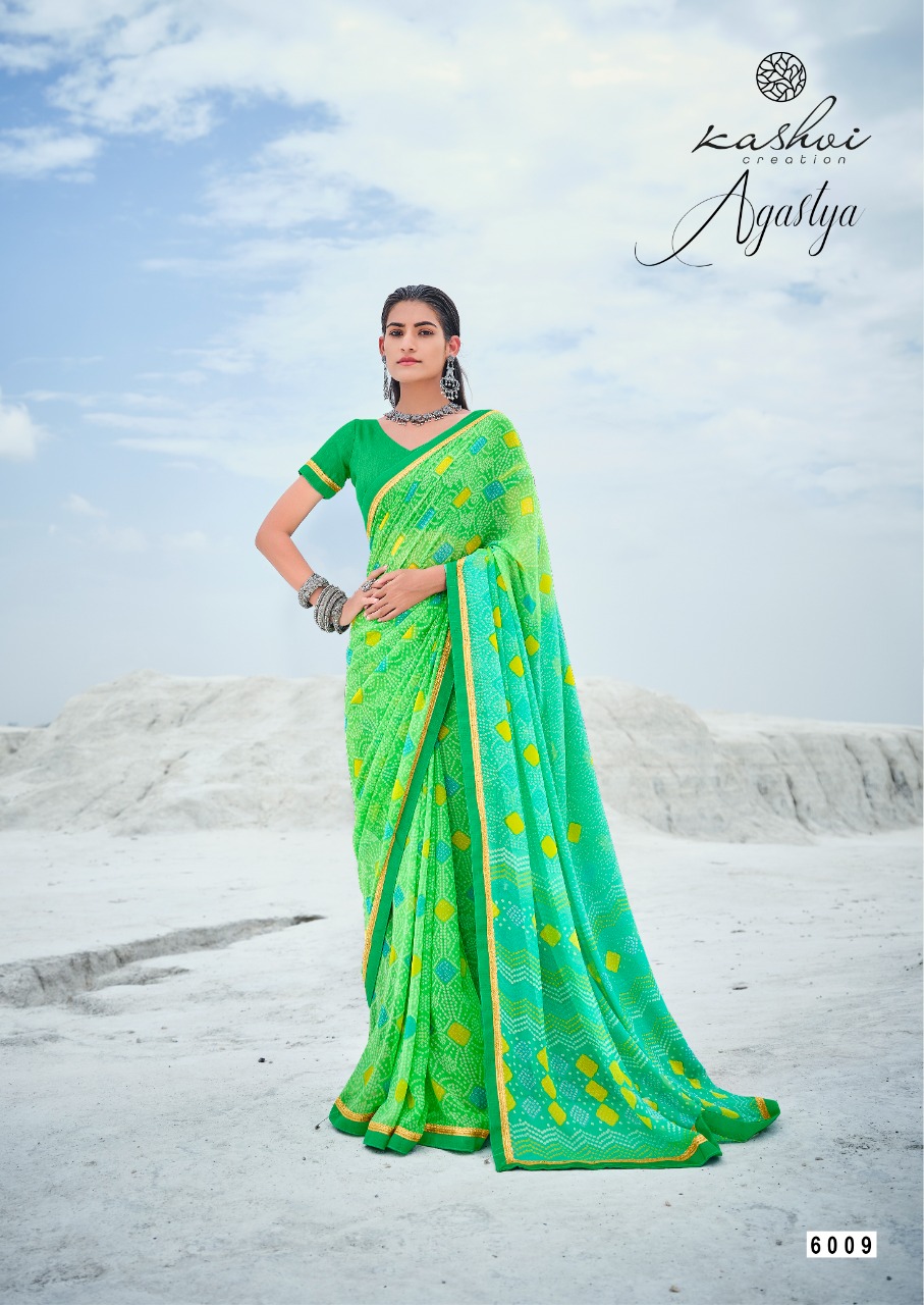 lt kashvi creation agastya georgget elegant print saree catalog