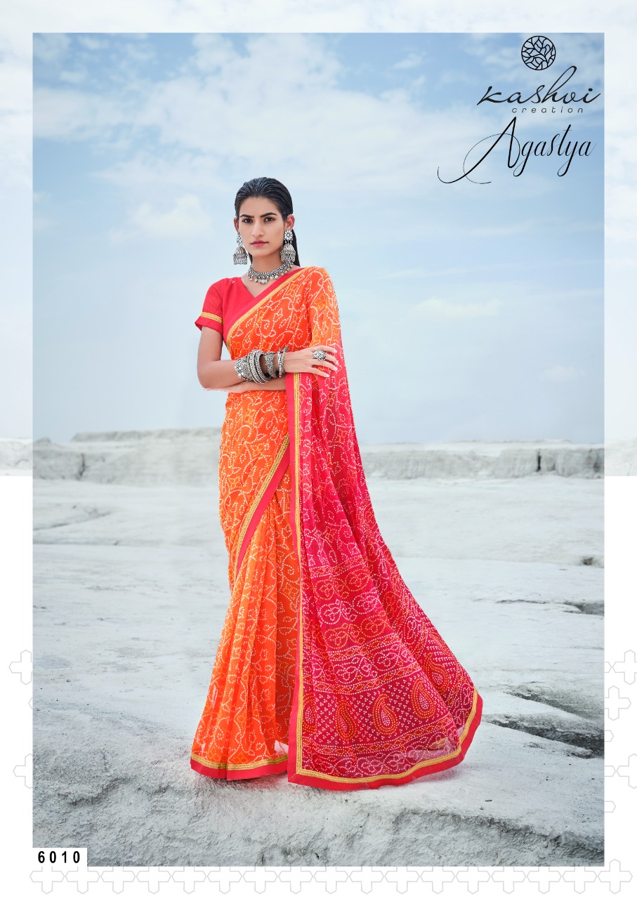 lt kashvi creation agastya georgget elegant print saree catalog